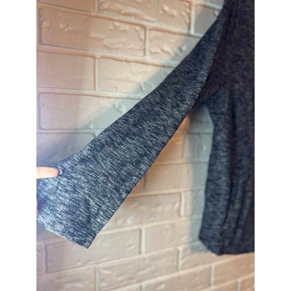 New GH Bass Woman Black Heather Diagonal Full Zip Sweatshirt Knitβ Jacket 2XL - Picture 6 of 8